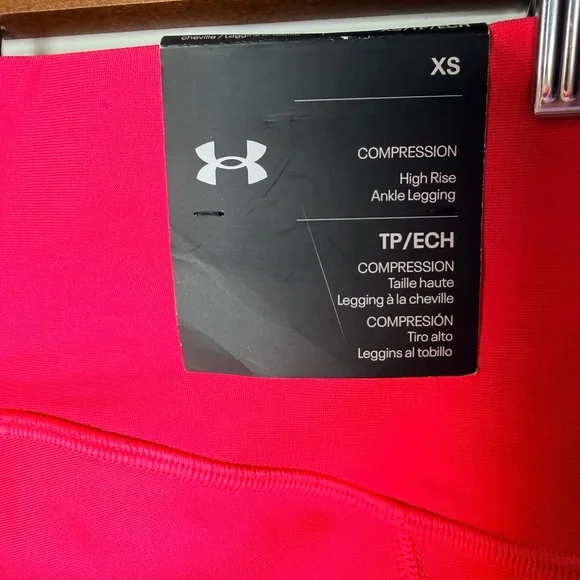 Under Armour Women's Vibrant Pink Leggings NWT Compression High Rise Ankle XS - Picture 5 of 5